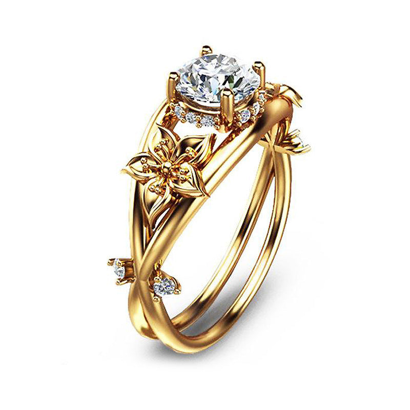 Jewelry Diamond Ring Creative Flower