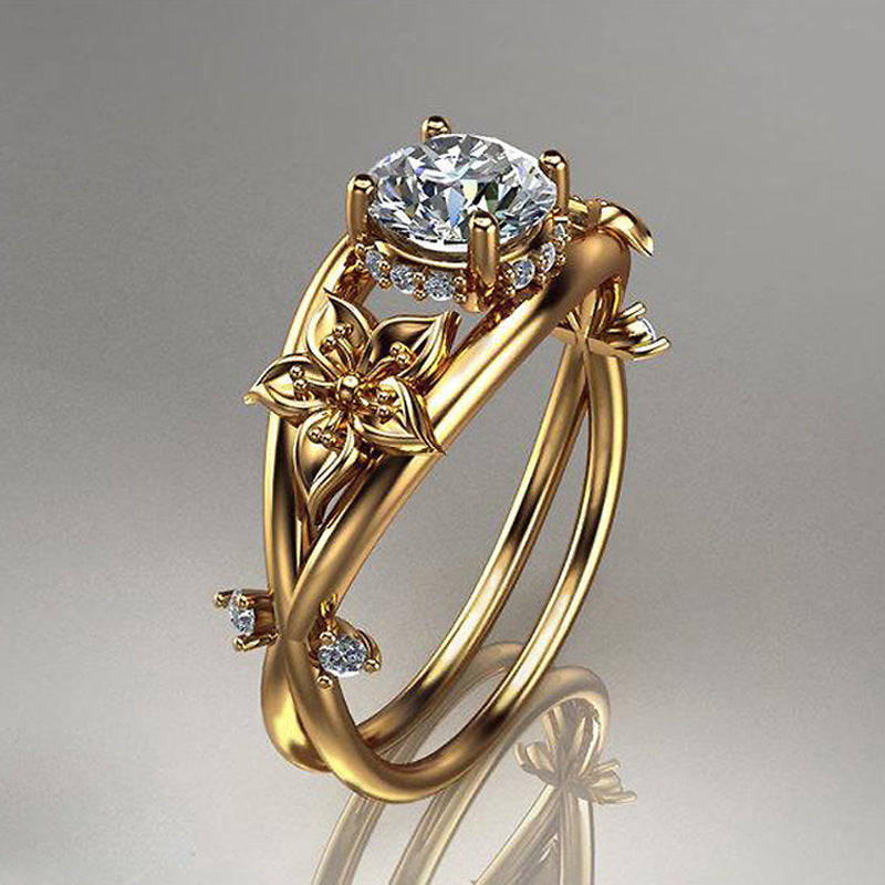 Jewelry Diamond Ring Creative Flower